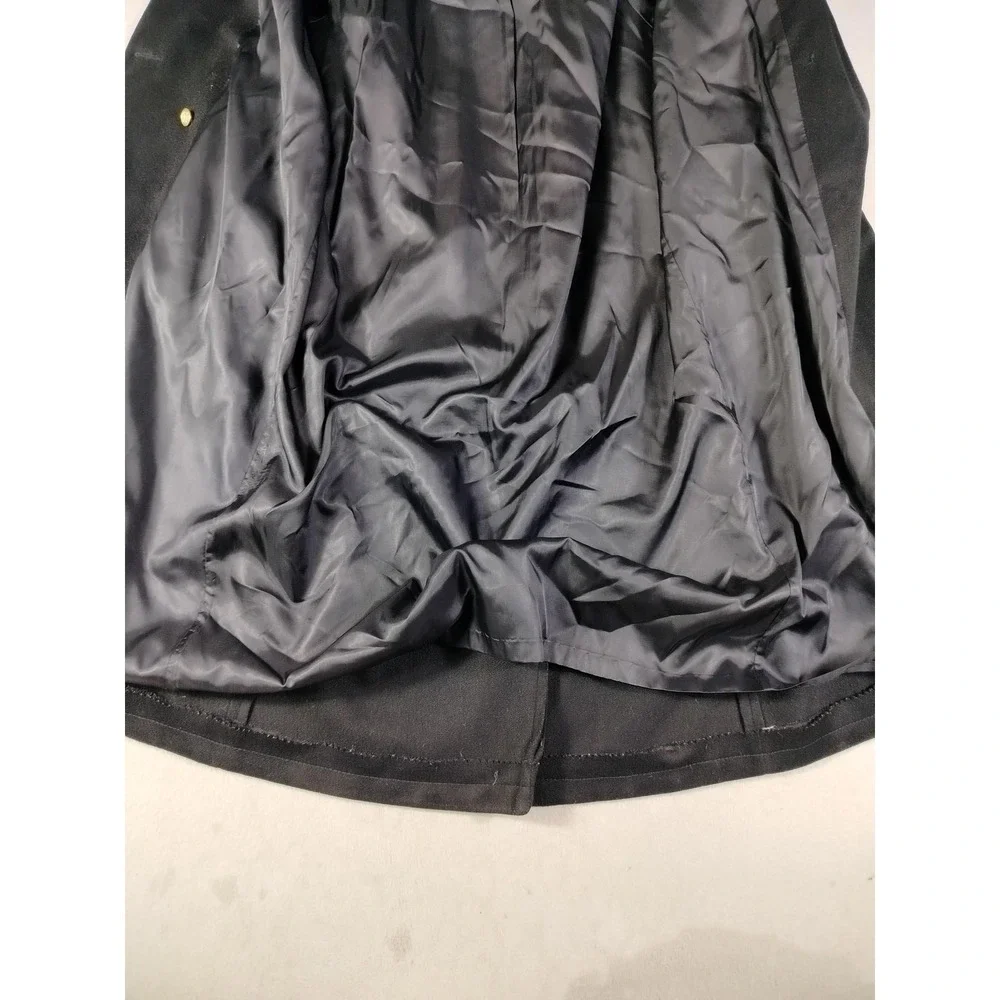 Vintage Forecaster Of Boston Coat Womens Large 11/12 Black Wool Long Overcoat